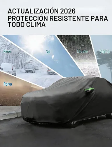 Vista 3 de Proadsy - Cubierta para automóvil, resistente al viento, sol, lluvia, rayos UV, polvo y nieve, para todo tipo de clima, impermeable, funda
