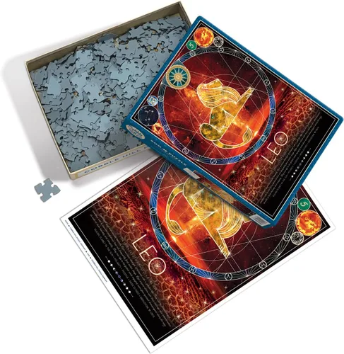 Vista 3 de Cobble Hill - Rompecabezas del zodiaco de 500 piezas, Leo, póster de muestra incluido