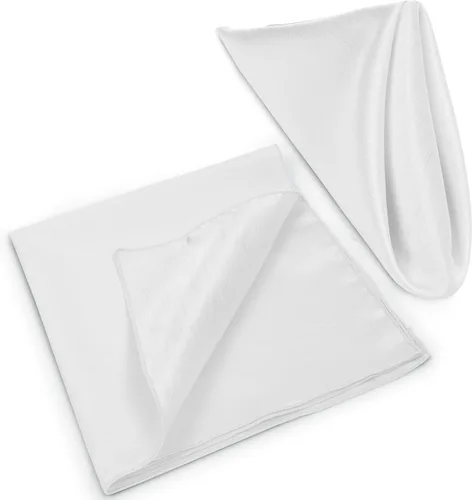 Vista 8 de Ultimate Textile -1 docena - Reversible Shantung Satin - Majestic - Servilletas de tela Majestic de 17 x 17 pulgadas, color blanco