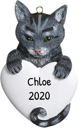 Vista 4 de Adorno 3D de gato calicó personalizado para árbol de Navidad 2025 – Adorno personalizado para mascotas, adornos de Navidad para mascotas, regalos