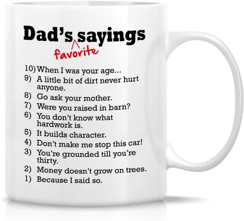 Vista 32 de Retreez - Taza divertida con texto en inglés "No. 1 Dad", 325 ml, tazas de cerámica, mensajes divertidos, sarcásticos, motivacionales, regalos
