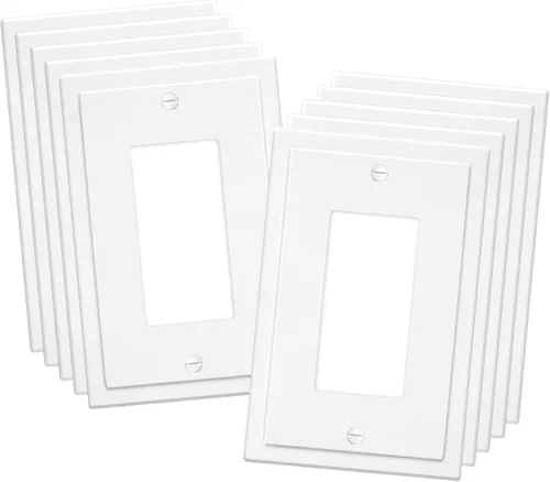 Vista 14 de Placa Decorativa de Pared de Borde Moderno de 2 Enchufes, Cubierta para Interruptor de Salida, Doble Decorador, Placa Frontal Eléctrica