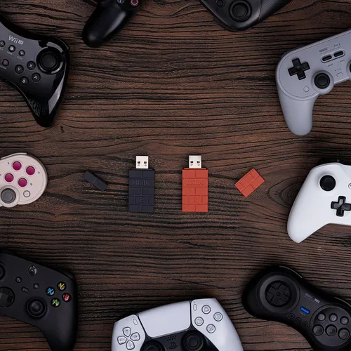Vista 6 de AKNES 8BitDo Adaptador de controlador inalámbrico USB 2 convertidor Dongle para interruptorinterruptor OLED, Windows, Raspberry Pi, para controlador