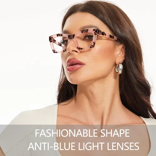 Vista 3 de Oprah - Lentes de lectura estilo Stylis con bloqueo de luz azul y bisagra de resorte para mujer