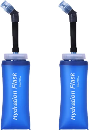 Vista 14 de TRIWONDER Botellas de agua plegables de poliuretano termoplástico sin BPA, frasco plegable para mochila de hidratación - Ideal para correr