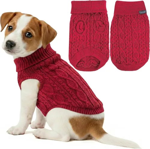 Vista 15 de Parisian Pet Suéteres de Navidad para Perros - Tipo Pullover, Suéter Azul para Perro con Cuello de Tortuga - Suéter Grueso de Punto Trenzado