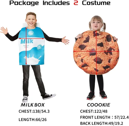 Vista 6 de EraSpooky Disfraz de Halloween de galletas y leche para niños pequeños