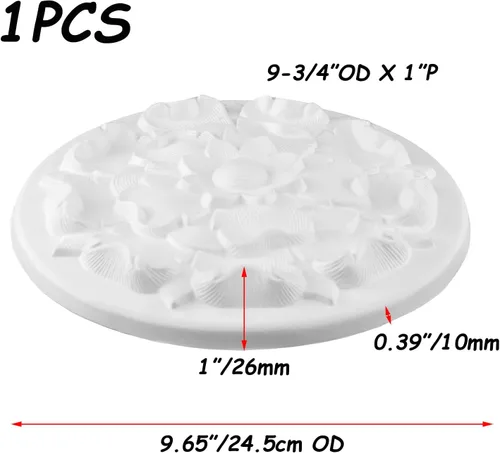 Vista 2 de Ceiling Medallion 9-3/4"OD Decorative PU Cover for Chandelier Fans,White white-9.65"OD