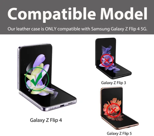 Vista 2 de Miimall Funda compatible con Galaxy Z Flip 4, delgada, resistente a las caídas, antiarañazos, bisagra, protección de grado militar, funda