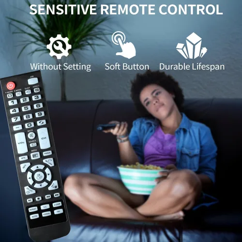 Vista 7 de Mando a distancia de repuesto apto para todos los elementos TV serie 100 E1AC19N E1AA24N E1AA24N-G ELEFT2416 E1AA32N E4AA43N E4AA50N E4AA55N E4AA65N