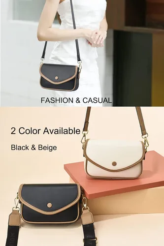 Vista 4 de Bolso cruzado de hombro para mujer, bolsos pequeños de cuero, bolsos de moda