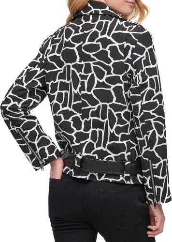 Vista 3 de DKNY Women's Animal Print Moto Jacket
