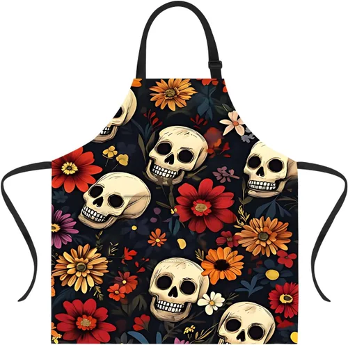Vista 27 de ANNA QUEEN Delantal de Feliz Navidad para mujeres y hombres con bolsillos, delantal de muñeco de nieve, delantal de cocina ajustable para cocinero