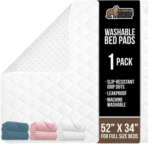 Vista 16 de GORILLA GRIP Almohadillas Lavables, Protectores de Cama Impermeables Reutilizables de Alta Absorción para Incontinencia, Protector de Colchón a