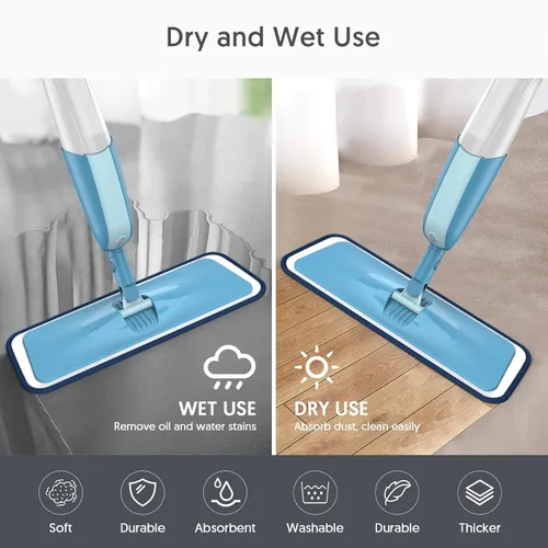 Vista 5 de 7 unidades de almohadillas reutilizables de microfibra para Swiffer PowerMop - MEXERRIS PowerMop recambios, almohadillas de trapeador para suelos
