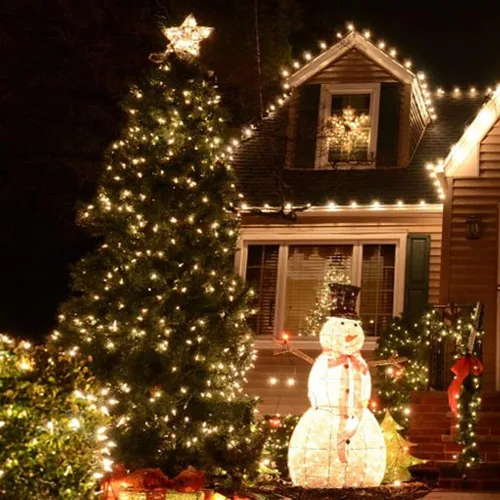 Vista 2 de FUNPENY - 50 luces LED de Navidad de 16 pies, tira de luces con 8 modos, luces impermeables para árbol en interiores y exteriores, patio, jardín
