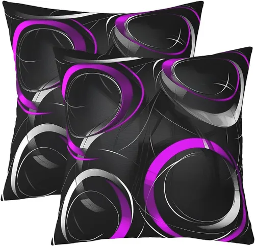 Vista 8 de Feelyou Juego de 2 fundas de cojín geométricas decorativas para sofá, cama, fundas de cojín decorativas con círculos geométricos, rellenos