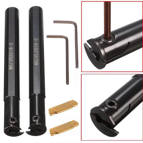 Vista 2 de 2PCS 5/8" MGIVR2016-2 MGIVL2016-2 Torno Barra de mandrinar ranurado Cut-Off Tool Holder con 2PCS MGMN200-G NC3020 Inserto