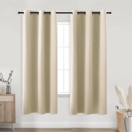 Vista 104 de KOUFALL Cortinas de Baño Aqua para Ventana, Juego de 2 Paneles Decoración Costera Cortinas Cortas Opacas para Ventana Pequeña de Cocina Puerta