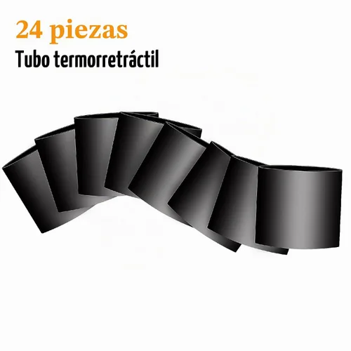 Vista 6 de 48 piezas de conectores de terminal de batería, extremos de cable, lengüetas de anillo de alambre de cobre con tubo termorretráctil de calibre AWG