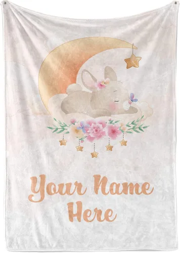 Vista 12 de Mantas de bebé personalizadas con nombre Manta de oso personalizada para bebés niñas y niños Manta unisex de forro polar suave y cálida Minky