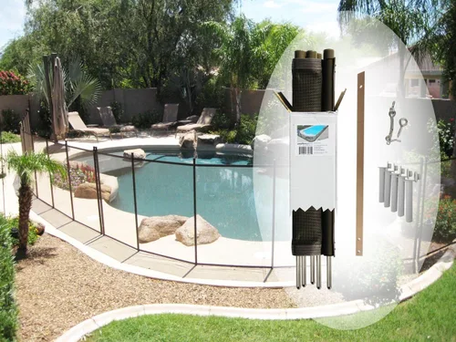 Vista 2 de Kit de sección de valla de piscina DIY por Life Saver, 4 x 12 pies, marrón y Bosch HC2107 5/8 pulgadas x 16 pulgadas x 18 pulgadas Bulldog SDS-Plus