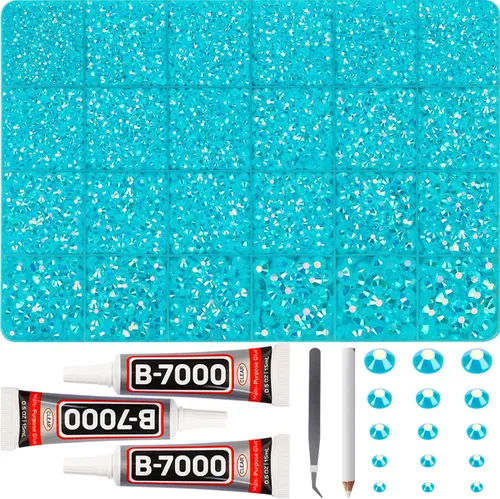 Vista 36 de 11000Pcs Silver Clear Rhinestones Bedazzling Kit, Bedazzled Gems Flatback
