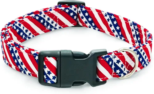 Vista 18 de Tunkoo Pink Daisy - Collar para perro, lindo collar ajustable de algodón de alta calidad, hebilla de plástico duradero para niños pequeños, medianos