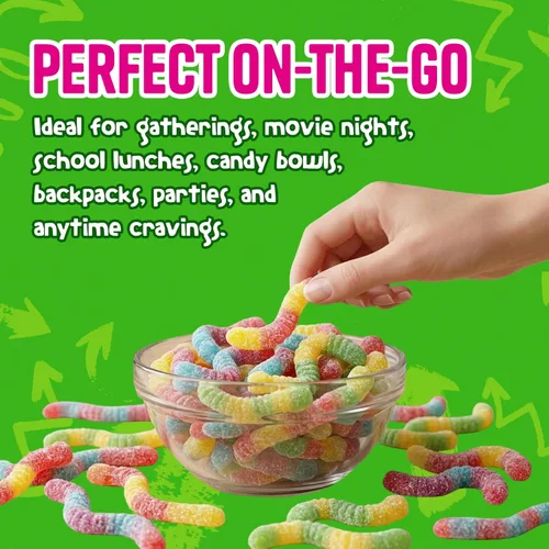 Vista 4 de ChewzMe Gusanos de Gomita Ácida, Dulces de Gomita Ácida, 6 oz (Paquete de 1)