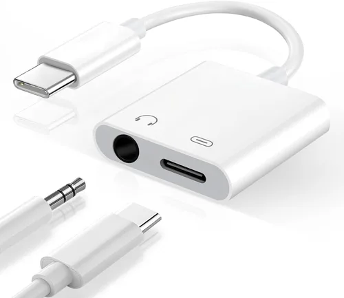 Vista 8 de Seulliya Adaptador USB C a 3.5mm para Auriculares y Cargador, Divisor 2-en-1 de Audio y Carga Rápida para Apple iPhone 17/16/15/Pro/Pro Max, iPad