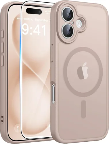 Vista 233 de FNTCASE - Funda para iPhone 16 Pro: magnética, mate, translúcida, de grado militar, protectora contra caídas, resistente, fina, duradera y a prueba