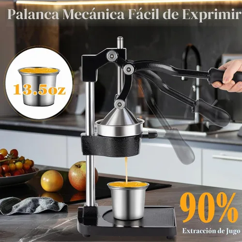 Vista 2 de Exprimidor manual de hierro fundido, exprimidor de limón, prensa de cítricos de grado comercial adecuada para naranjas, limones, limas y granadas