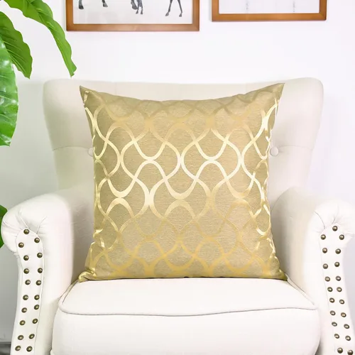 Vista 3 de CaliTime Juego de 2 fundas de almohada modernas, brillantes y opacos, con forma de onda, geométricas abstractas, para sofá, cama, sofá, decoración