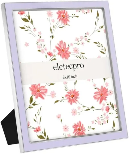 Vista 33 de eletecpro 4x6 Enamel Picture Frame with Real Glass Cover, Pink, 1-Pack Rosa con oro