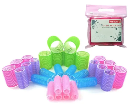 Vista 10 de Rulos de pelo pequeños autoadhesivos de Kamay's, rizadores de agarre de velcro para peinados de bricolaje o salón de peluquería