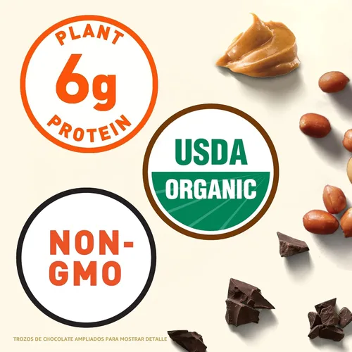 Vista 5 de CLIF Barra de mantequilla de nuez – Mantequilla de maní de chocolate – Barras energéticas rellenas – Sin OMG – USDA Orgánico – A base de plantas