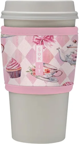 Vista 30 de Sok It HotSok Coffee & Tea - Funda de neopreno con aislamiento reutilizable (floral abstracto)
