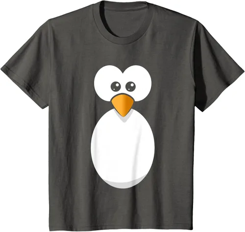 Vista 72 de Camiseta divertida con diseño de cara de pingüino o disfraz fácil, color negro, talla S