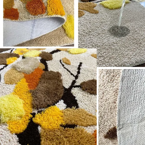 Vista 2 de Alfombra de musgo 3D estéreo, alfombra floral, bonita alfombra de baño verde, antideslizante, suave, lanuda y absorbente, alfombra de baño