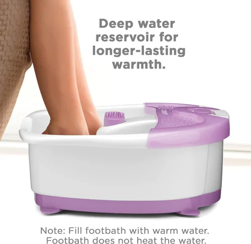 Vista 2 de Conair Baño relajante de pedicura para pies con masaje relajante de vibración, masajeador de pies relajante para lavabo profundo con chorros, Rosa