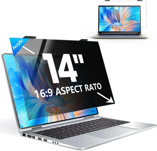 Vista 8 de Paquete de 2 filtros de pantalla de privacidad para computadora de 27 pulgadas, protector de pantalla de privacidad para colgar compatible