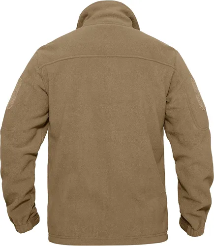 Vista 2 de KEFITEVD Chamarras tácticas de forro polar para hombre, con cremallera completa, casual, para invierno, abrigada, con múltiples bolsillos