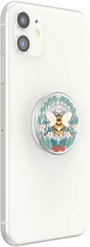 Vista 3 de PopSockets Agarre adhesivo para teléfono, soporte, soporte para teléfono, abeja, translúcido Bee Boho