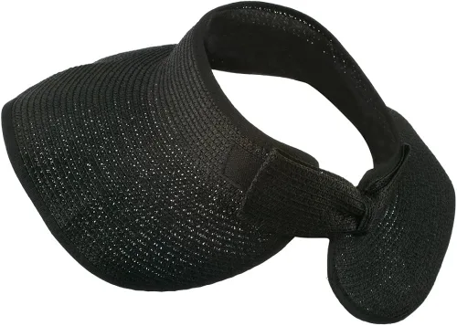 Vista 4 de Jeanne Simmons Visera enrollable con cierre de lazo UPF 50+, color negro W39S33D