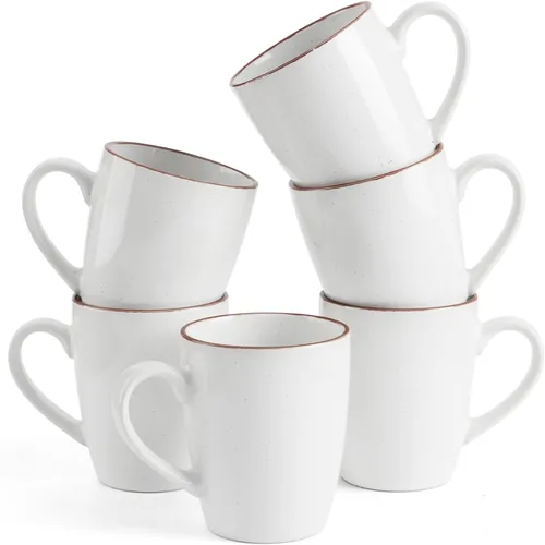 Vista 22 de famiware Venus - Tazas de café para 4, juego de tazas de 12 onzas, taza para beber con asa para café, té, cacao, leche, carbón