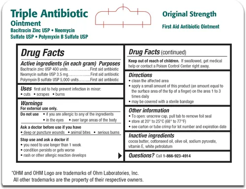 Vista 2 de First Aid Triple Antibiótico Ungüento para cortes menores, rasguños y quemaduras, 1 oz