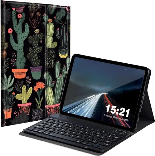 Vista 21 de Funda de teclado para Samsung Galaxy Tab S6 Lite 2022/2020, Galaxy Tab S6 Lite SM-P610/P613/P615/P619 con teclado Bluetooth inalámbrico desmontable