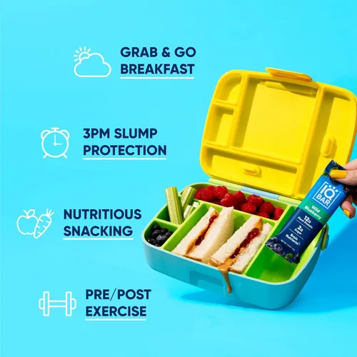 Vista 3 de IQBAR Clean Plant - Barras de proteínas – Nuez de plátano, Matcha Chai, arándano silvestre, paquete de 12 unidades – Keto, vegano, alto en fibra
