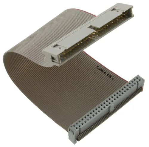 Vista 8 de CablesOnline, cable de extensión de unidad SCSI de cinta plana de 50 pines (2x25) de 4 pulgadas de paso de 0.100 in de paso IDC de 50 hilos, FR-5004M
