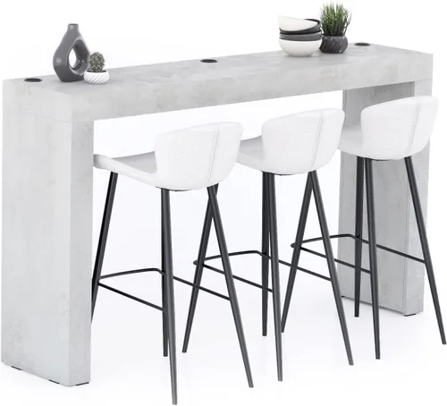 Vista 17 de Mobili Fiver Evolution - Mesa alta de bar de cocina fabricada en Italia Ahorra Espacio, Mesa de altura de mostrador montada en la pared para 1